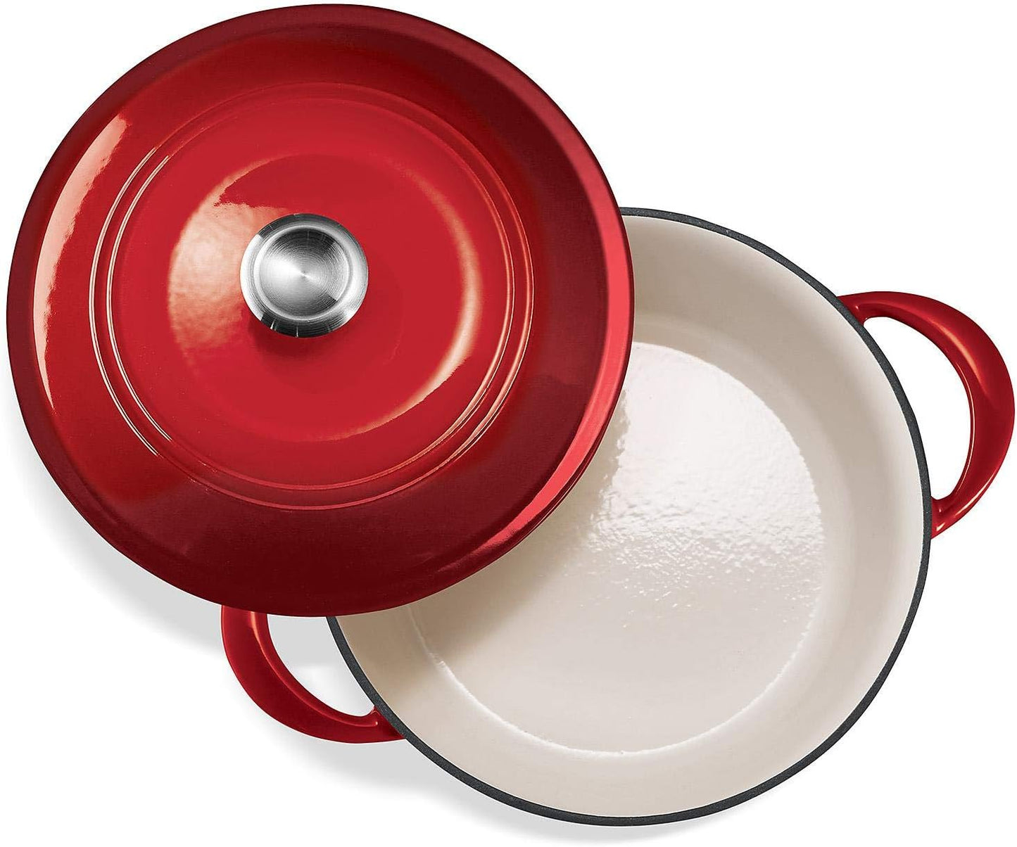 Enameled Cast Iron 7-Qt. Covered round Dutch Oven - Red