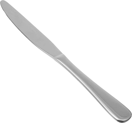 Stainless Steel Dinner Knives with round Edge, Silverware, Table Knives, Restaurant Quality, Pack of 12, Silver