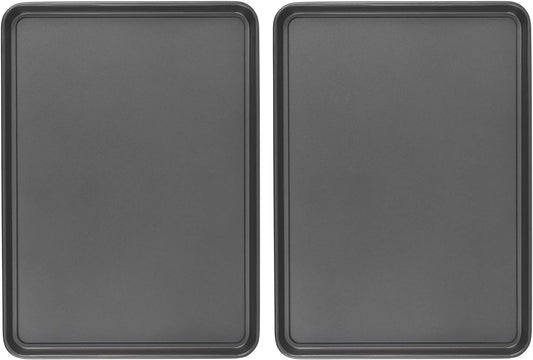 Everday Nonstick Carbon Steel 15” X 21” Baking Sheet Set, 2 Pack – Extra-Large Carbon Steel Cooking Pans, Bakeware Set, Cookie Sheets for Baking, Oven Pan Set