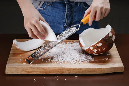 PRO Lemon Zester & Heavy Duty Cheese Grater & Vegetable Grater - Parmesan Cheese Lemon, Garlic, Nutmeg, Chocolate, Fruits, Vegetables, Ginger Grater - Cheese Shredder & Stainless Steel Grater
