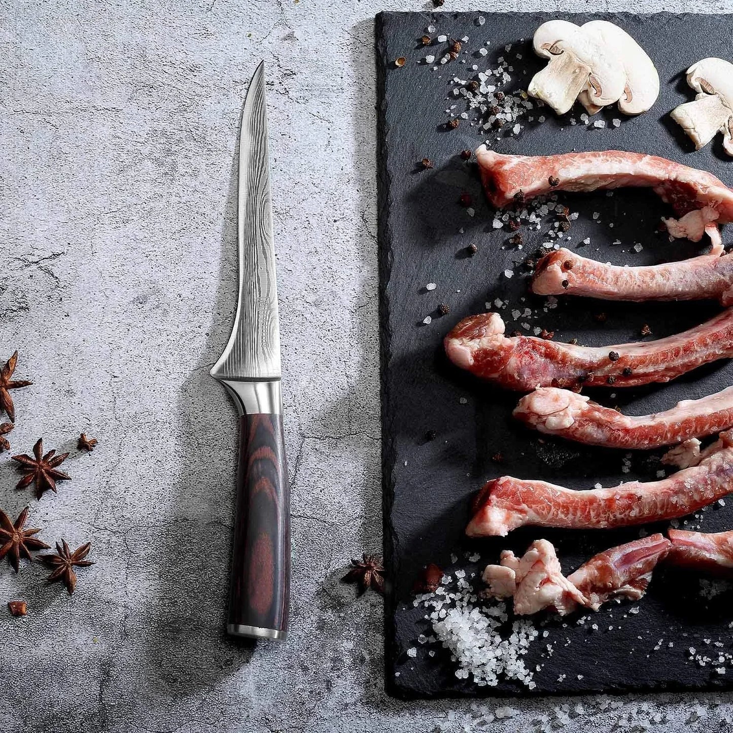 Boning Knife 6 Inch, Super Sharp Fillet Knife, German High Carbon Stainless Steel Deboning Knives, Professional Boning Knives for Meat Poultry Chicken, Pakkawood Handle with Gift Box