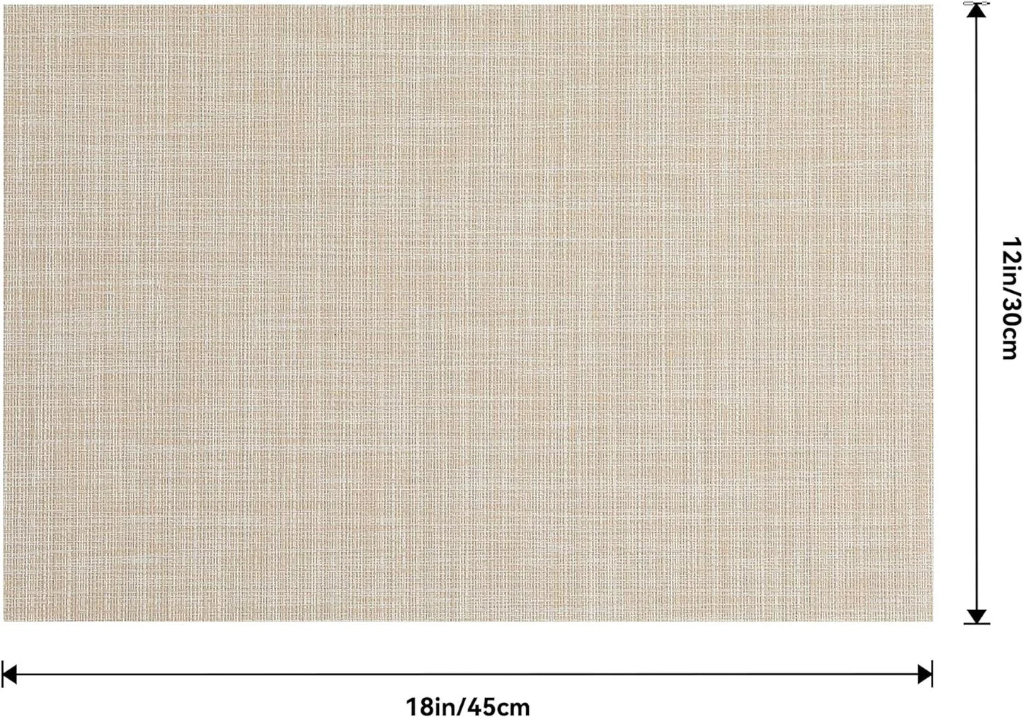 Beige Placemats Set of 4 - Heat Resistant Non-Slip Place Mats for Dining Table, Washable Durable PVC Vinyl Woven Table Mats（Beige, 4）