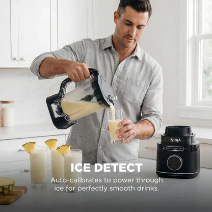 Kitchen System | All-In-One Food Processor & Blender | 8-Cup Bowl & (1) 24 Oz. To-Go Cup Blendsense Tech | for Smoothies, Cookie Dough, Salsas, Cole Slaw & More | 1800 Peak Watt | Black | TB401