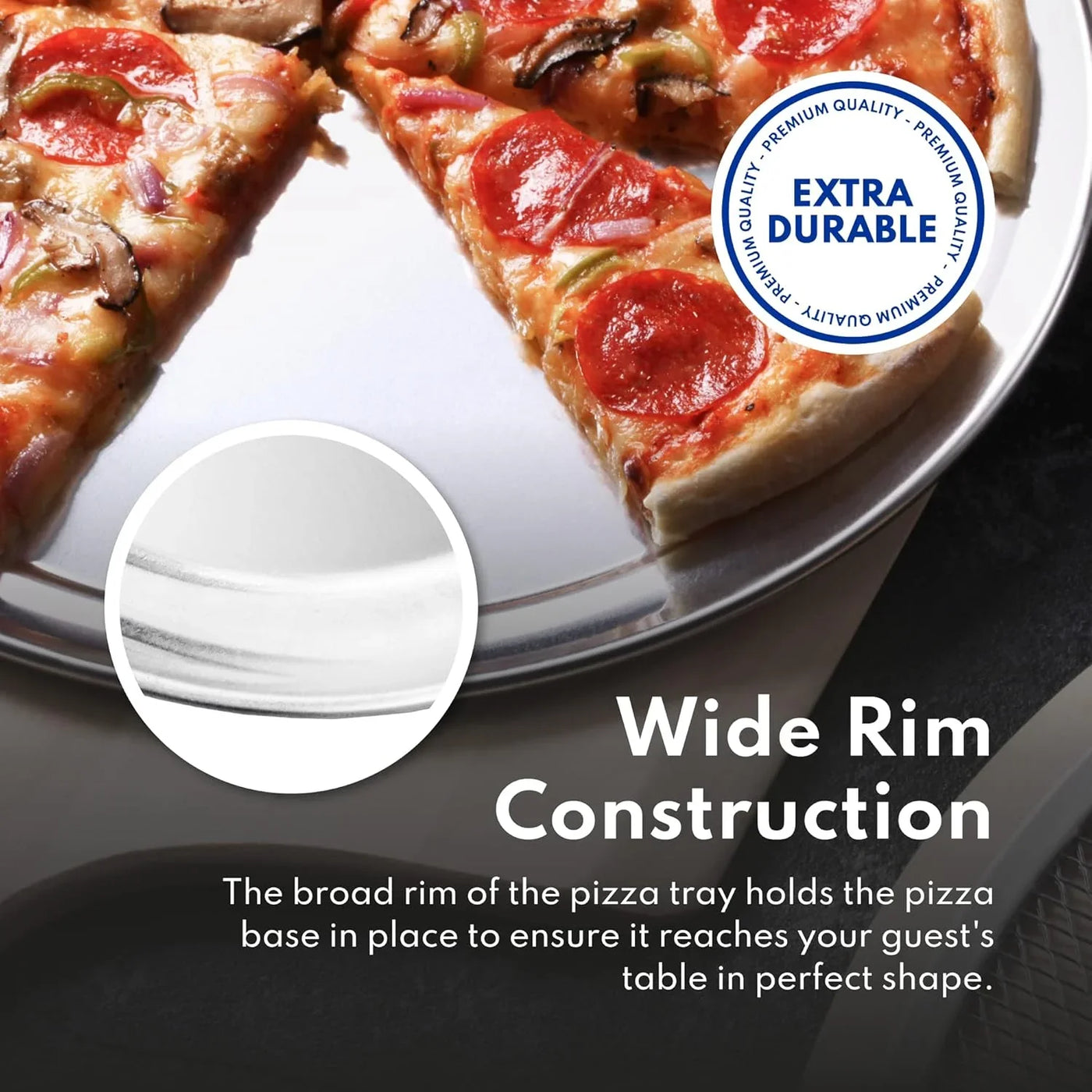 536594 Restaurant-Grade Aluminum Pizza Pan, Baking Tray, Coupe Style, 18-Inch