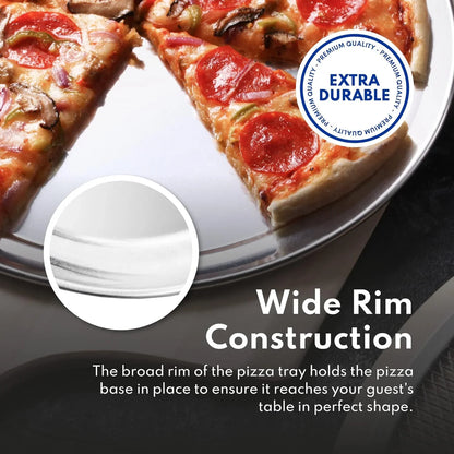 536594 Restaurant-Grade Aluminum Pizza Pan, Baking Tray, Coupe Style, 18-Inch