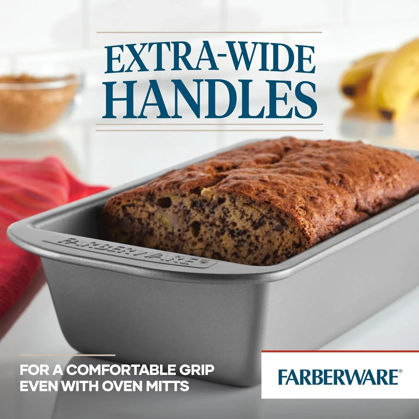 Bakeware Meatloaf/Nonstick Baking Loaf Pan Set, Two 9-Inch X 5-Inch, Gray