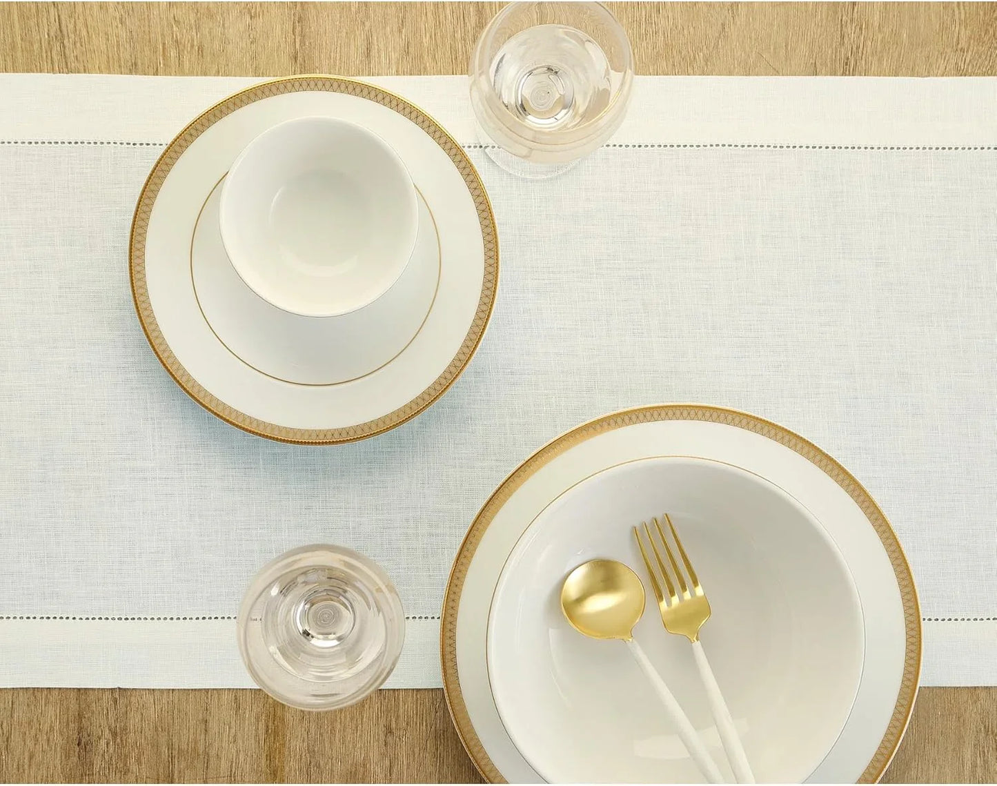Linen Ivory Table Runner 90 Inches Long - 100% Pure Linen Hemstitch 14 X 90 Inch Table Runner for Dining, Spring, Summer, Mothers Day - Classic Hemstitch