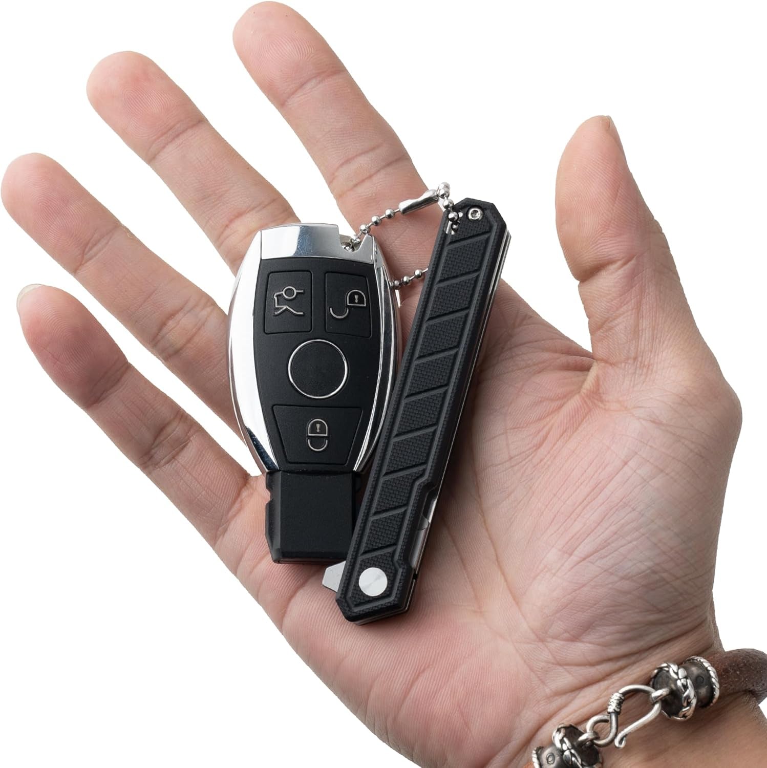 G046 Mecha Mini Slim Folding Scalpel with 5Pcs #24 and 5Pcs #60 G11 Handle with Liner Lock, Utility EDC Pocket Knife with Back Clip（Black）