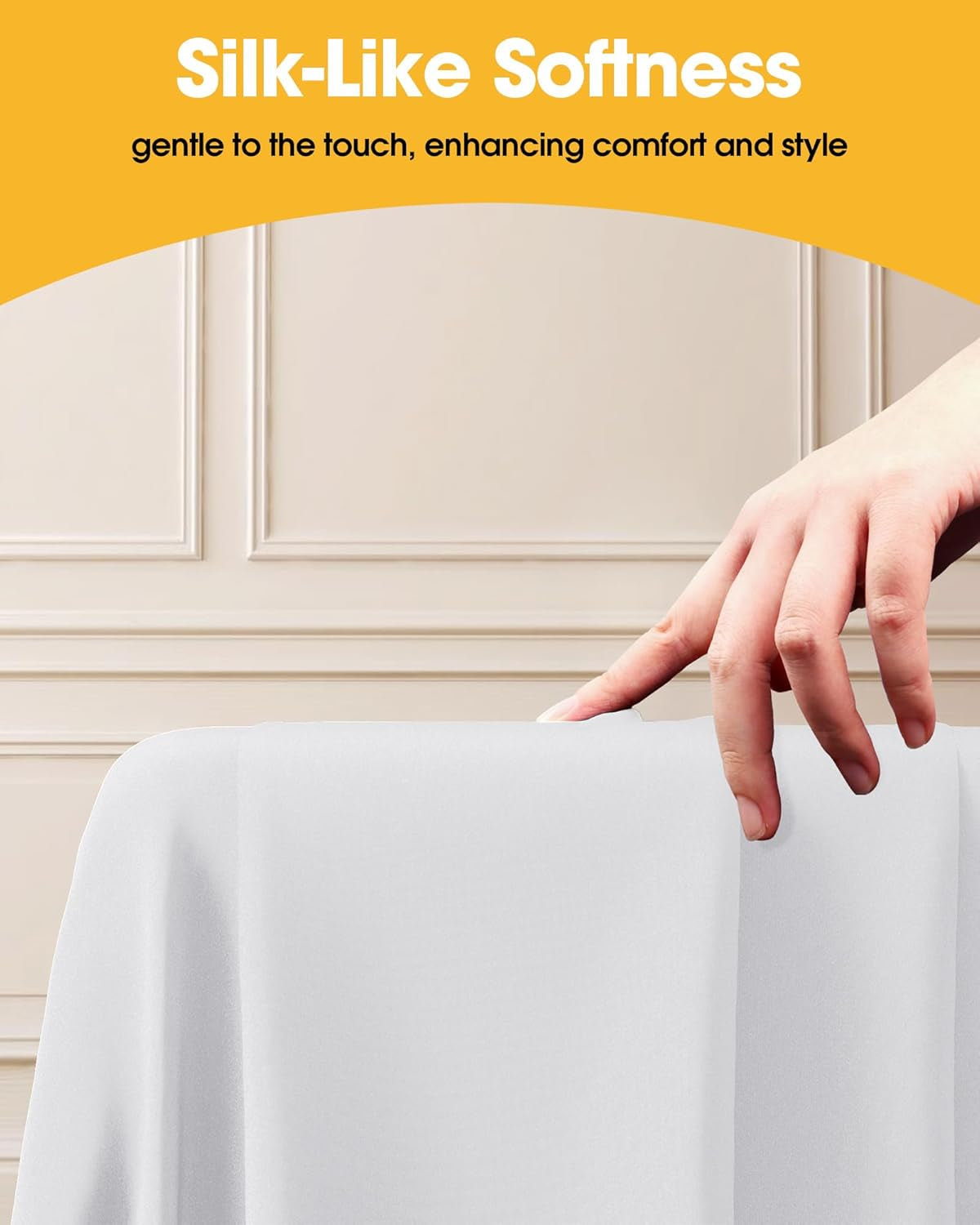 White Rectangle Table Cloth - 6 Pack, 60" X 84" Washable Polyester Tablecloth for 5FT Tables, Wrinkle-Resistant Table Cover for Weddings & Parties