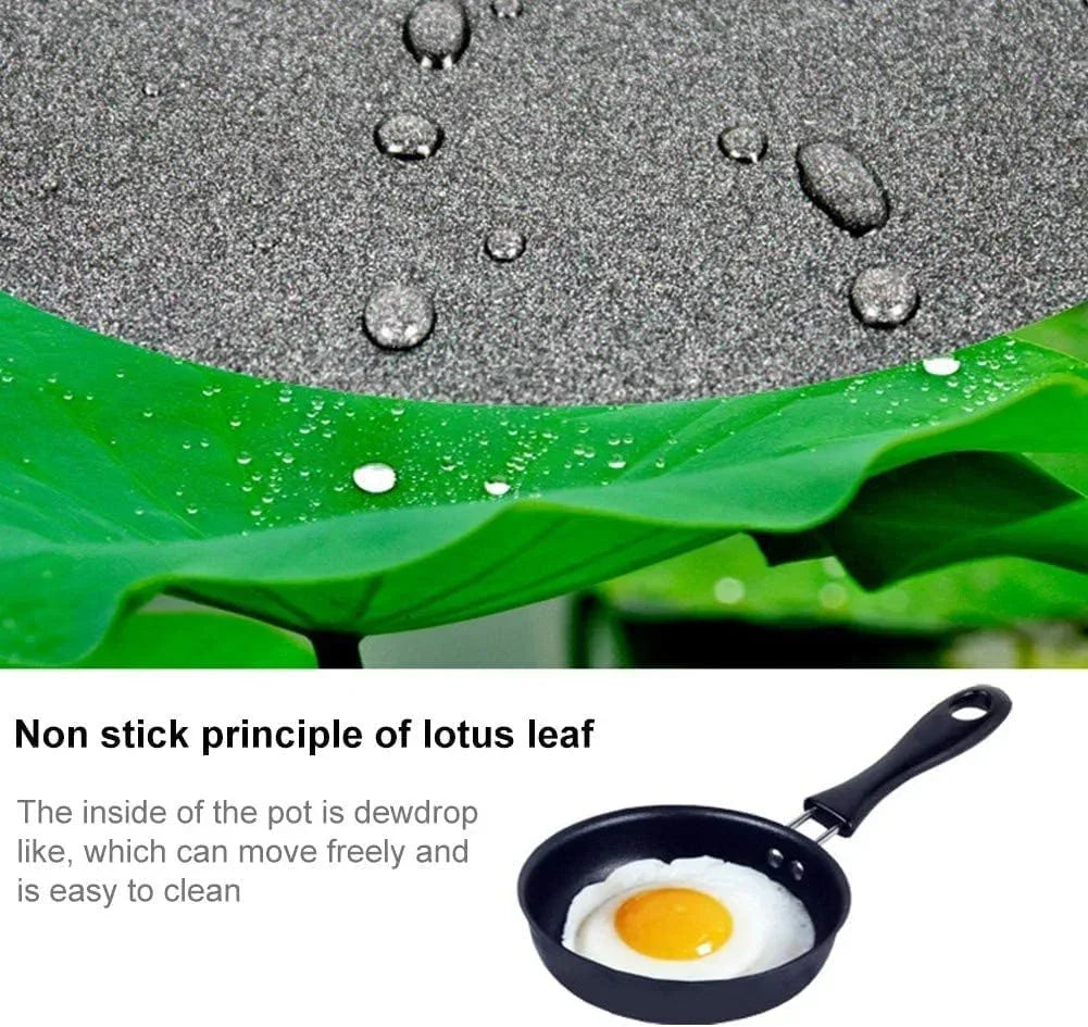 Non-stick frying pan with lotus leaf dewdrop effect, easy to clean, perfect for cooking eggs