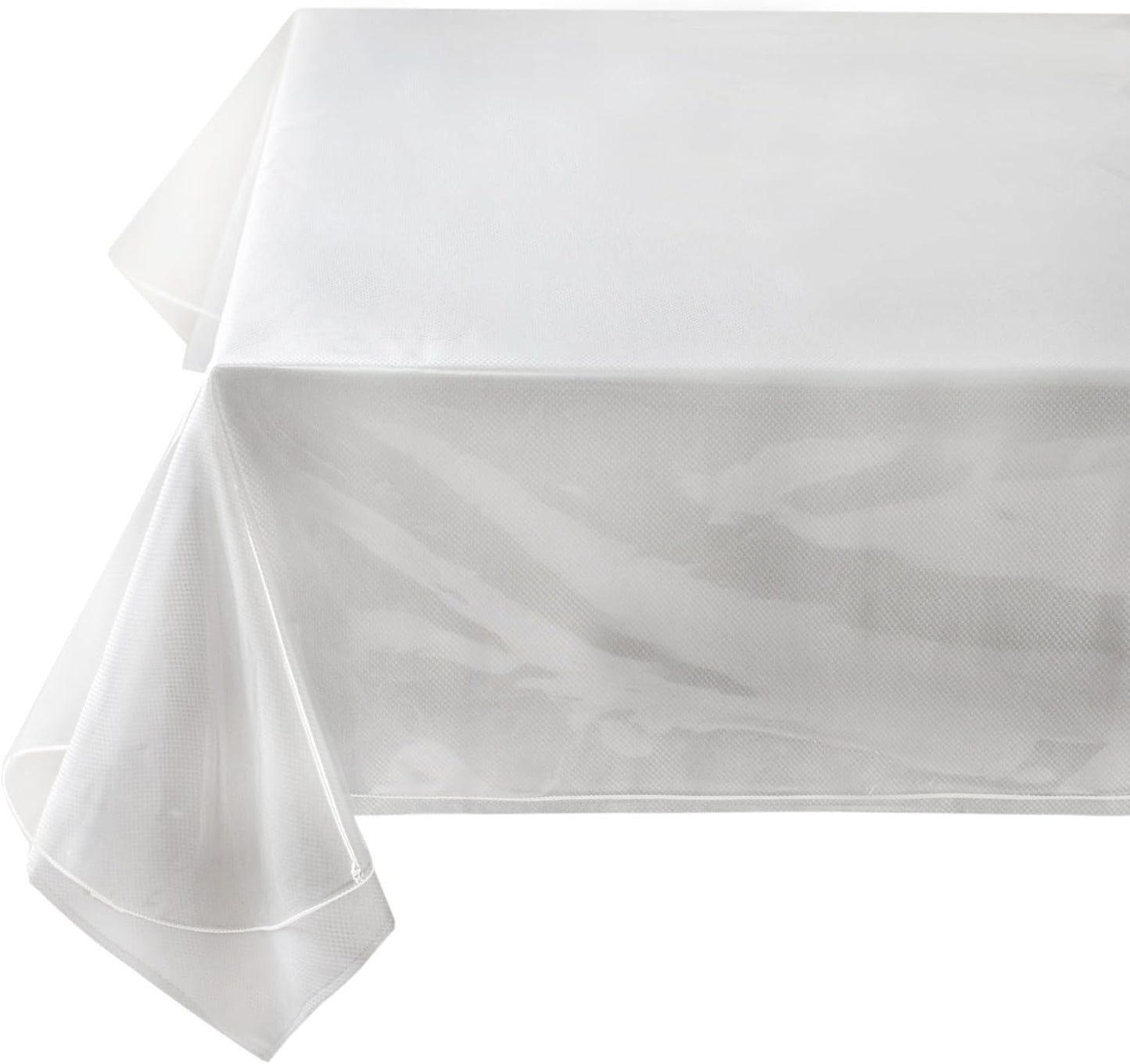 Heavy Duty Crystal Clear Plastic 100% Waterproof Tablecloth Protector, Vinyl PVC Table Cloth, Oil Spill Proof Wipe Clean Table Cover for Dining Tables (60" X 124" Rectangular/Oblong)