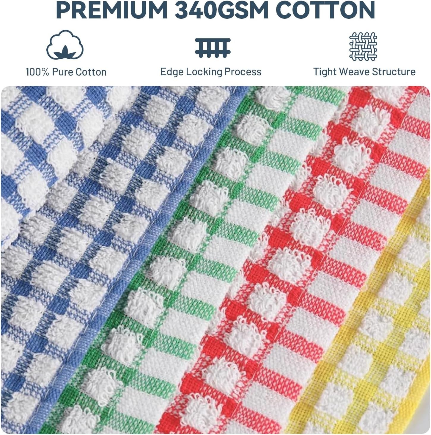 12 Packs Kitchen Dishcloths 12X12 Inches 100% Cotton Kitchen Dish Cloths for Washing Dishes Scrubbing Wash Cloths Dish Towels Sets (Mix Color)