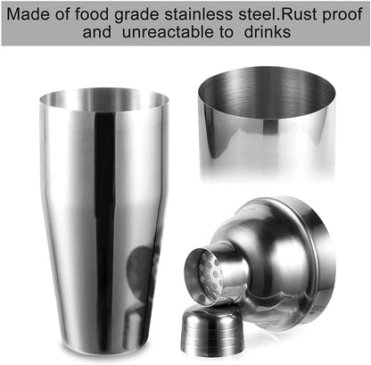 24Oz Cocktail Shaker Bar Set-Professional Margarita Mixer Drink Shaker Professional Stainless Steel Bar Tools Built-In Bartender Strainer for Martini Kit