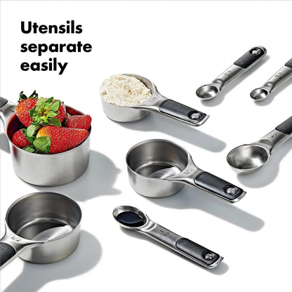 Good Grips 8 Piece Stainless Steel Measuring Cups and Spoons Set