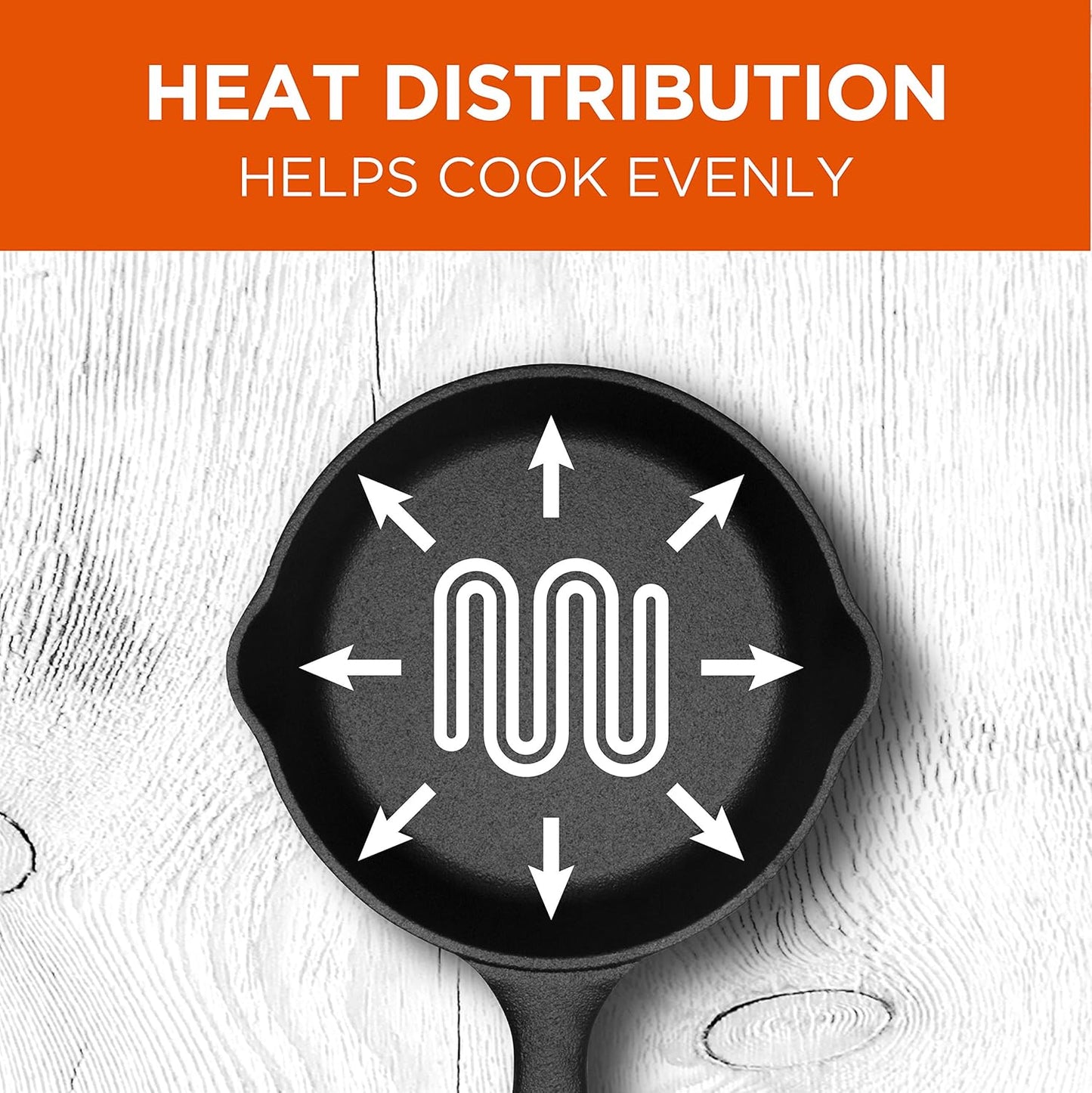 6.5-Inch Cast Iron Skillet Pan, Pre-Seasoned Cast Iron, Integrated Hanging Hole in Handle, Works on All Cooktops Including Induction, Outdoor Skillet for Campfires or Grills, CHFL650