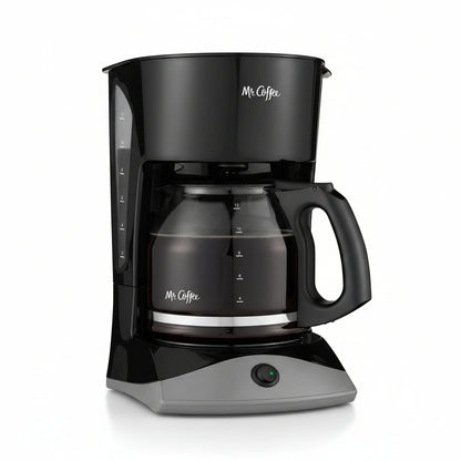 Black Coffee Maker, 12 Cups, with Auto Pause and Glass Carafe, Perfect for Home and Office Use