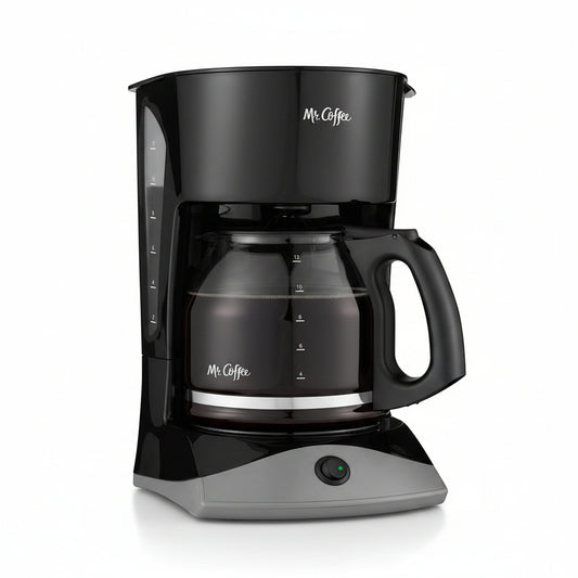 Black Coffee Maker, 12 Cups, with Auto Pause and Glass Carafe, Perfect for Home and Office Use