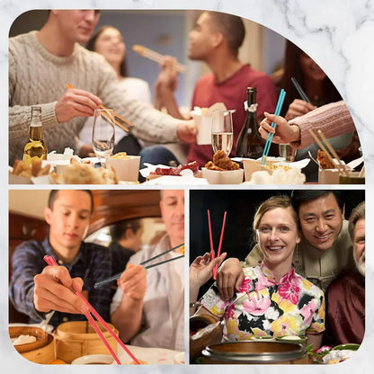 People enjoying meals with chopsticks, sharing takeout and dim sum in cozy gatherings