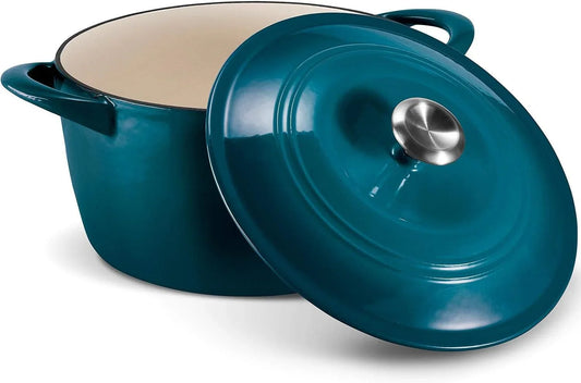 Enameled Cast Iron 7-Qt. Covered round Dutch Oven - Blue
