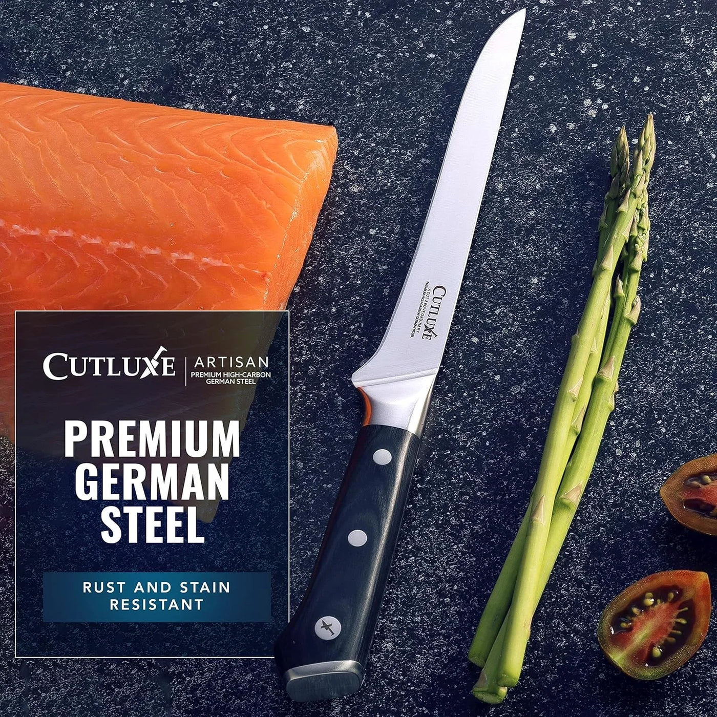 Boning Knife – 6" Razor Sharp Fillet – High Carbon German Steel – Full Tang Ergonomic Handle Design, Grilling Gifts for Men – Artisan Series