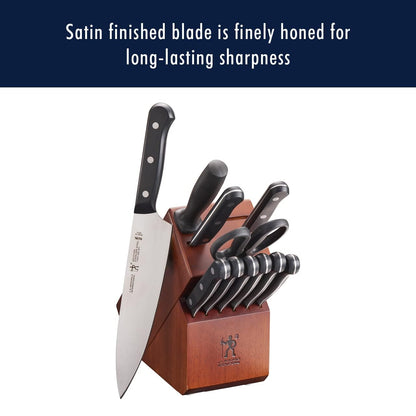 Solution Razor-Sharp 12-Pc Knife Set, Chef Knife, Bread Knife, Steak Knife, German Engineered Informed by 100+ Years of Mastery,Walnut