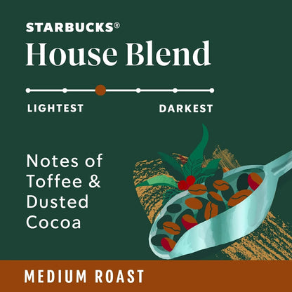 Ground Coffee, Medium Roast Coffee, House Blend, 100% Arabica, 1 Bag (18 Oz)