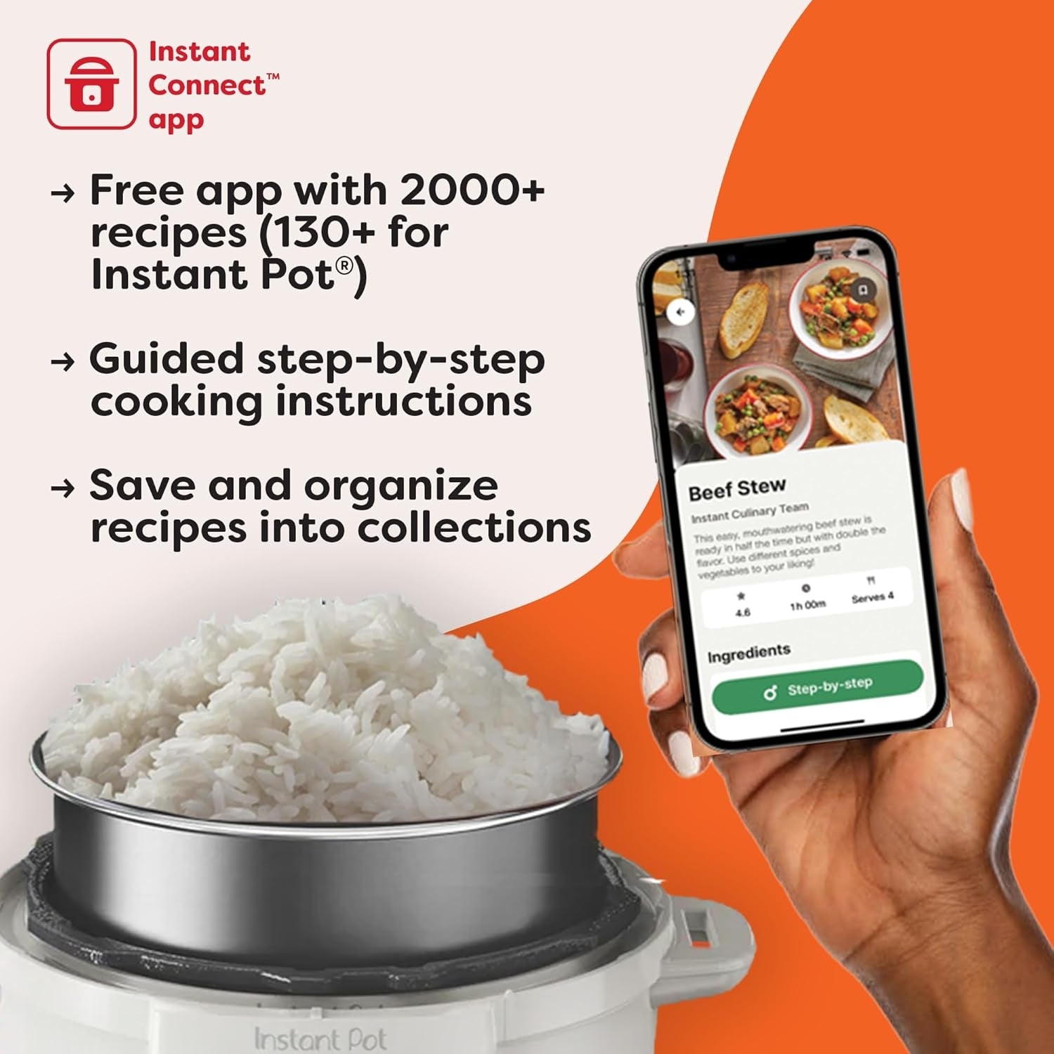 Duo 7-In-1 Mini Electric Pressure Cooker, Slow Rice Cooker, Steamer, Sauté, Yogurt Maker, Warmer & Sterilizer, Includes Free App with over 1900 Recipes, Stainless Steel, 3 Quart