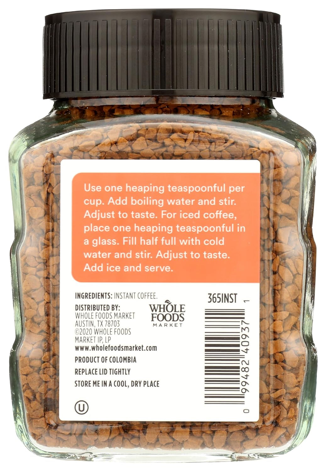 , Instant Coffee, Dark Roast, 3.5 Ounce