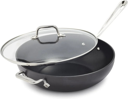 HA1 Hard Anodized Nonstick Chef'S Pan,12 Inch Induction Oven Broiler Safe 500F, Lid Safe 350F Pots and Pans, Cookware Black