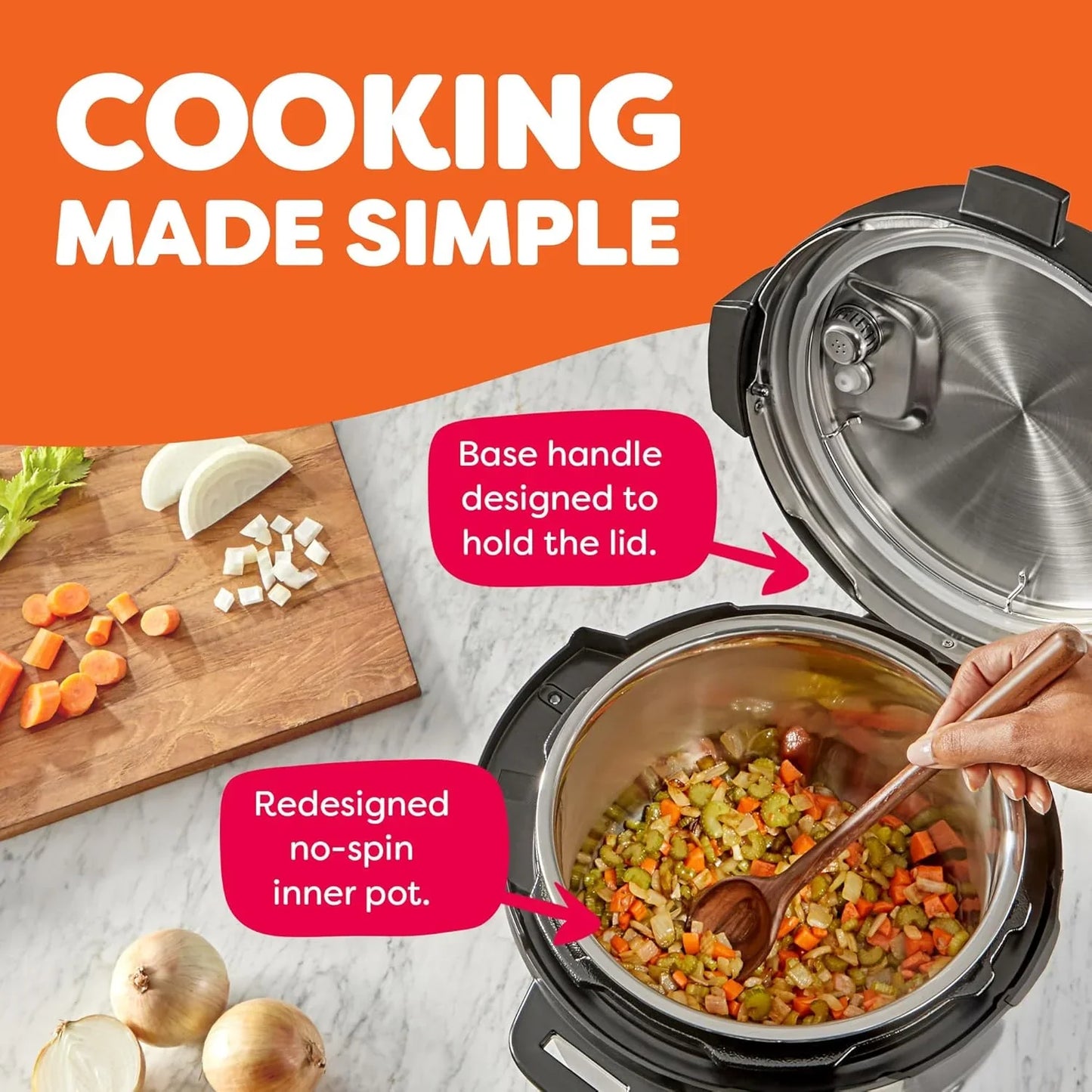 Duo plus 9-In-1 Multicooker, Pressure Cooker, Slow Cook, Rice Maker, Steamer, Sauté, Yogurt, Warmer & Sterilizer, Includes App with over 800 Recipes, Stainless Steel, 6 Quarts