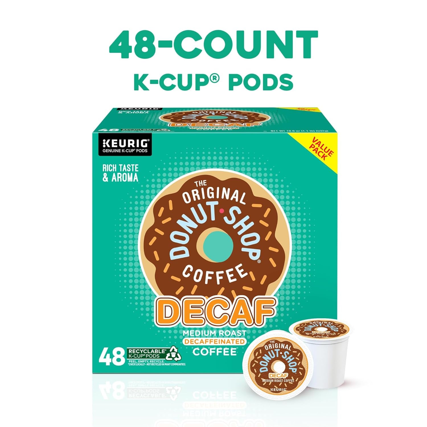 Decaf Keurig Single-Serve K-Cup Pods, Medium Roast Coffee, 48 Count