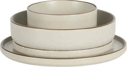 Gelston Stoneware Matte Reactive Glaze 16 Piece (Service for 4) Plates and Bowl Dinnerware Set - Cream