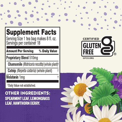 Sleepytime Tea plus Melatonin, Caffeine Free,  Herbal Tea, 18 Bag Box