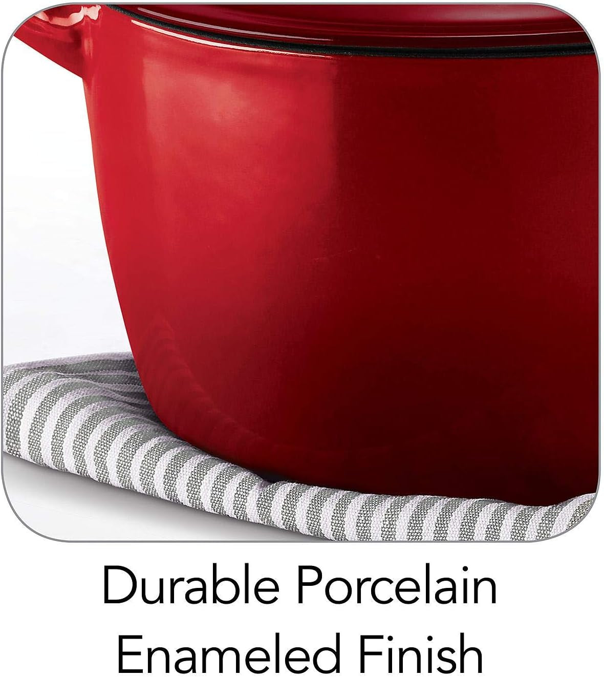 Enameled Cast Iron 7-Qt. Covered round Dutch Oven - Red