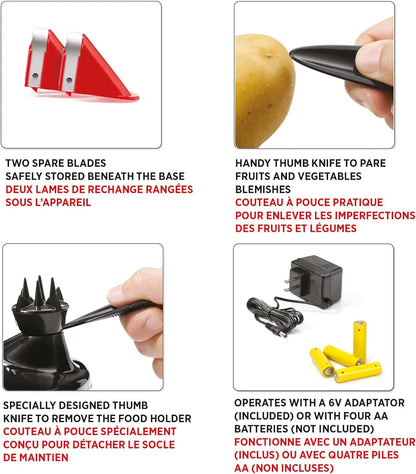 Rotato Express Electric Peeler - 2 Spare Blades - Safe & Easy to Use - Effortlessly Peels Vegetables and Fruit