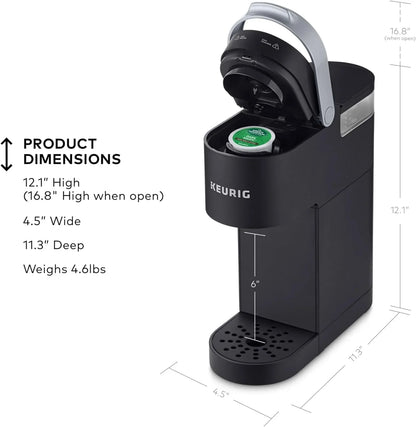 K-Mini Single Serve K-Cup Pod Coffee Maker, 6 to 12Oz Brew Size, with Cord Storage, Perfect for Small Spaces, Black