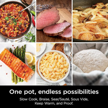 ® 12-In-1 Possiblecooker™ plus | 8.5-Qt - Sous Vide & Proof Multi-Cooker | Slow Cooker, Dutch Oven & More | Glass Lid & Integrated Spoon | Nonstick | Oven Safe Pot to 500°F | Black | MC1010
