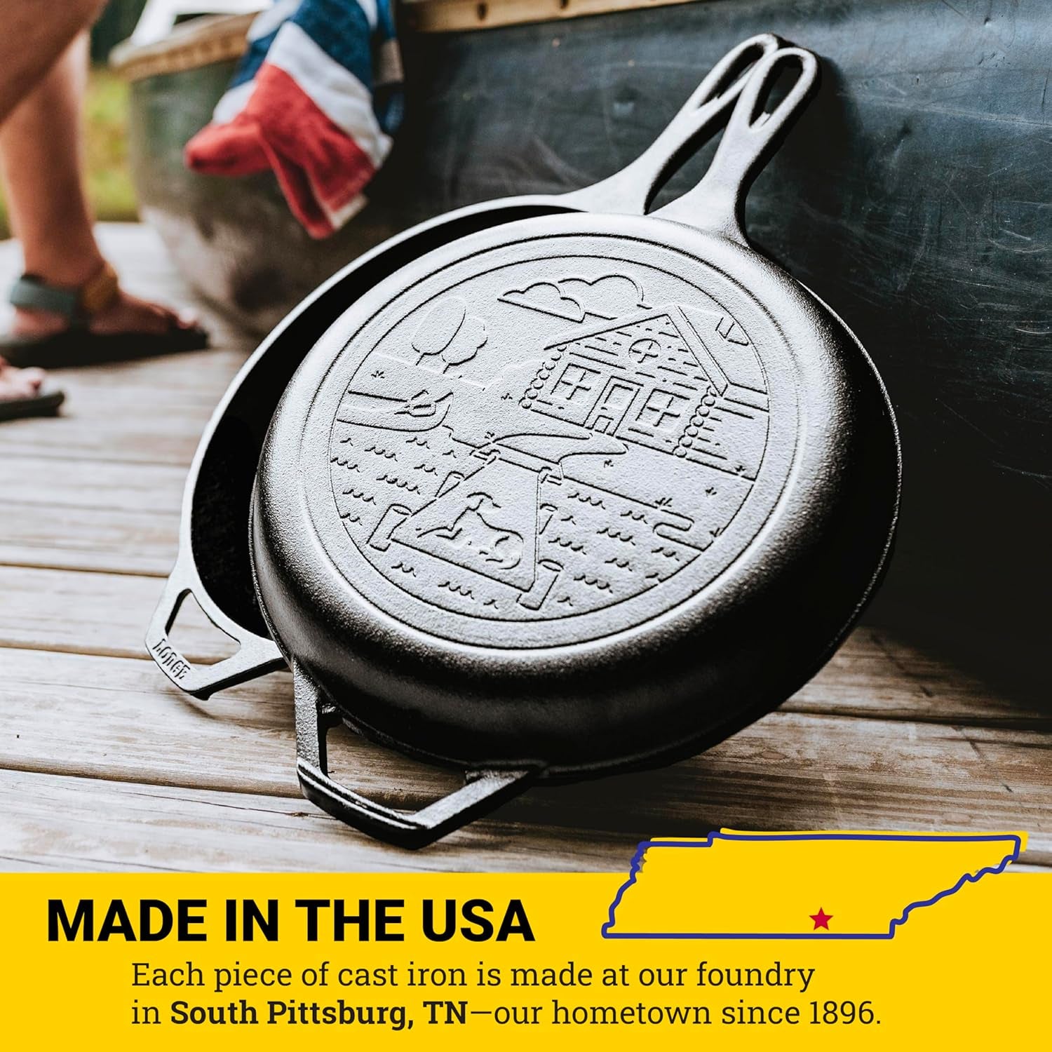 Cast Iron Wanderlust Series, Cabin Combo Cooker, 3.2 Quart