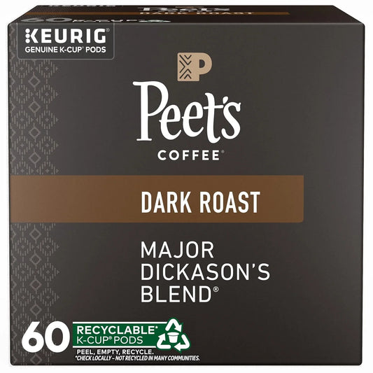 , Dark Roast Keurig K-Cup Pods, 100% Arabica Coffee - Major Dickason'S Blend 60 Count (6 Boxes of 10 K-Cup Pods)