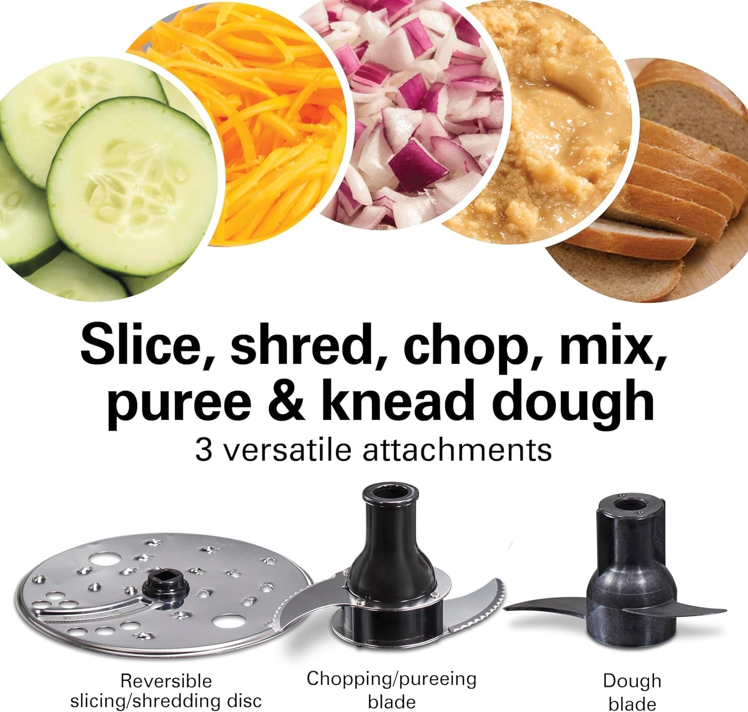 Stack & Snap Food Processor with Bowl Scraper, 10 Cup Capacity, Black, 70822F