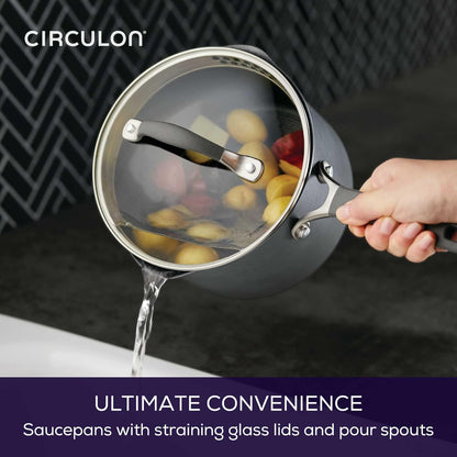 A1 Series with Scratchdefense Nonstick Induction Pots and Pans Cookware Set, Induction Cookware, Kitchen Essentials, 9-Piece, Graphite
