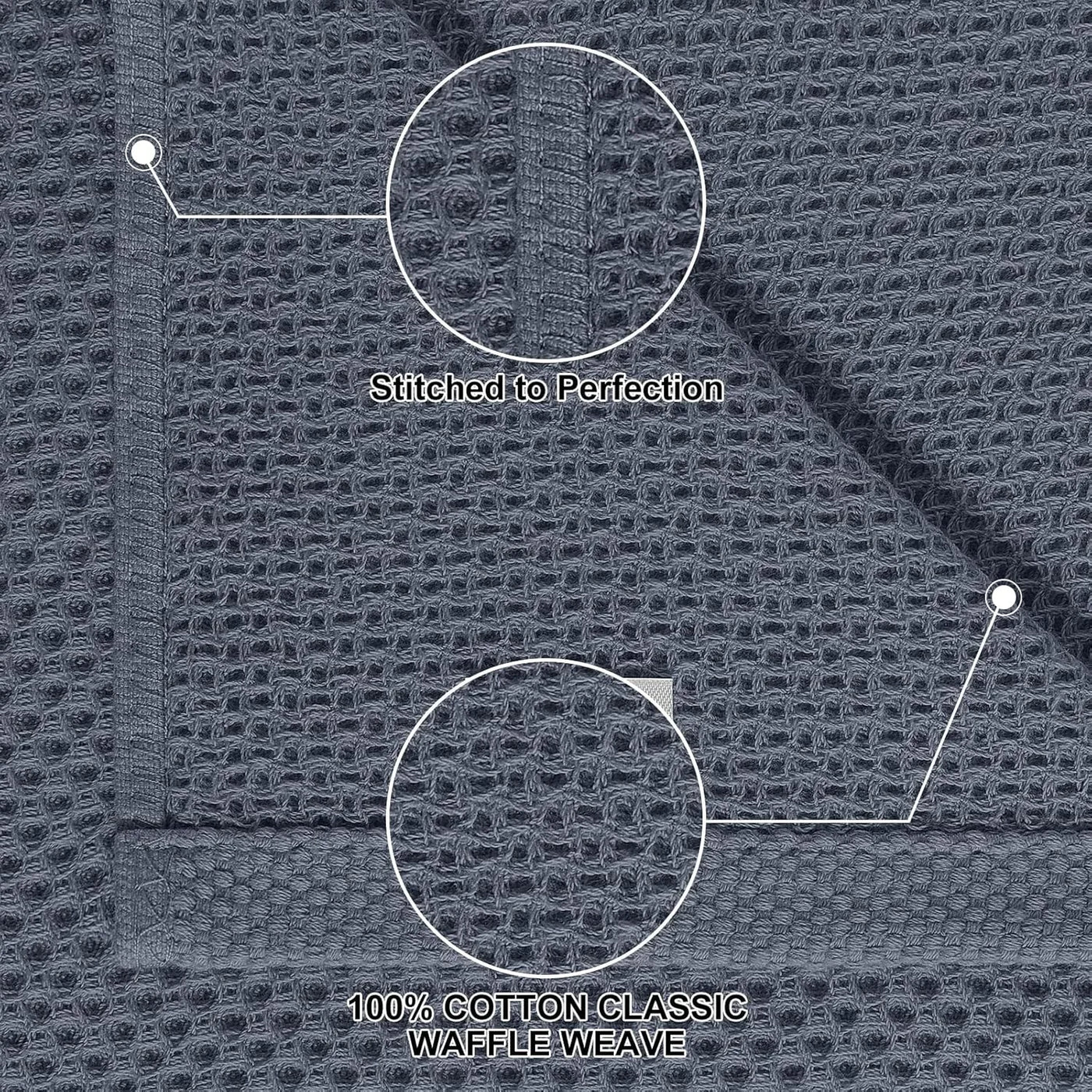 100% Cotton Kitchen Towels and Dishcloths Set, 12 X 12 Inches and 13 X 28 Inches, Set of 8 Bulk Kitchen Towels Set, Ultra Soft Absorbent Dish Cloths for Washing Dishes, Dark Grey