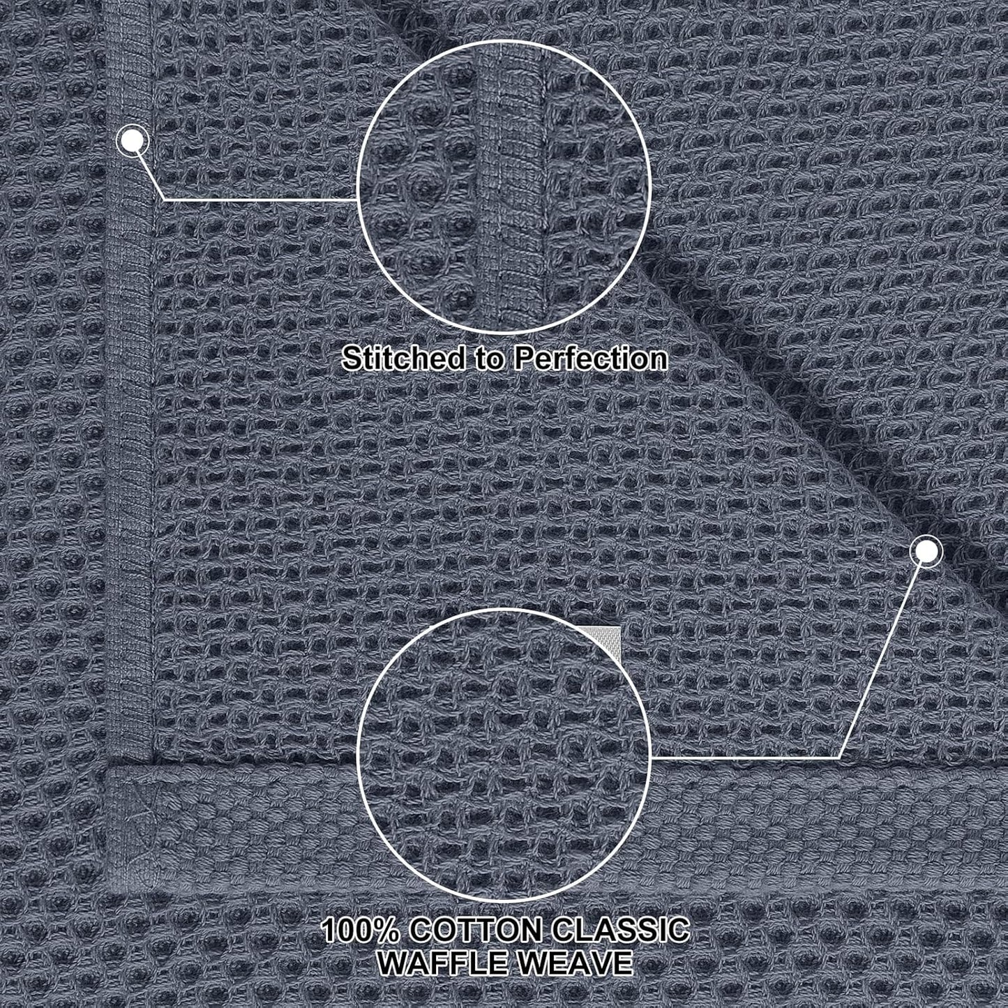 100% Cotton Kitchen Towels and Dishcloths Set, 12 X 12 Inches and 13 X 28 Inches, Set of 8 Bulk Kitchen Towels Set, Ultra Soft Absorbent Dish Cloths for Washing Dishes, Dark Grey