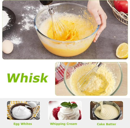 Immersion Blender Handheld with Food Processor, 20 Speeds Hand Blender with Turbo Mode, Stainless Steel Blade, Egg Whisk, Beaker & Chopper Bowl, Hand Mixer for Smoothie, Soup, Baby Food