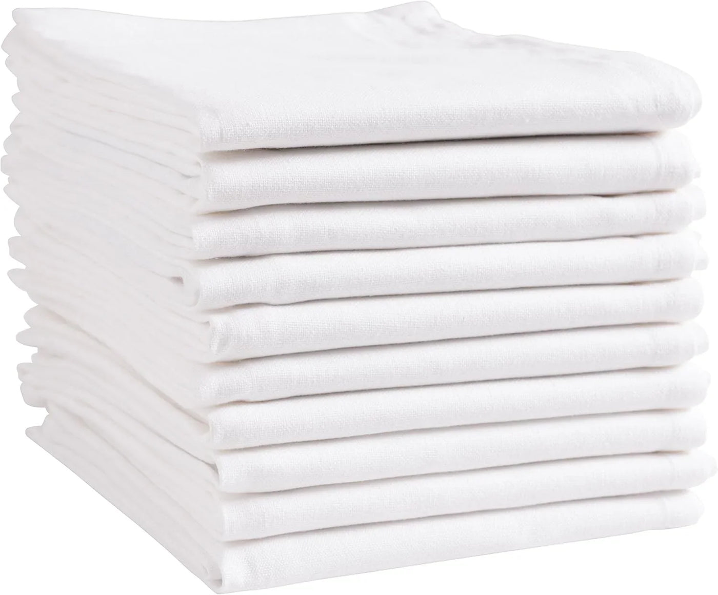 White Kitchen Towels, 10 Pack, 100% Cotton - 20 X 30, Soft and Functional Multi-Purpose, Baking, Cooking, Cleaning, Printing, Monogramming, and Embroidery (Plain Weave)