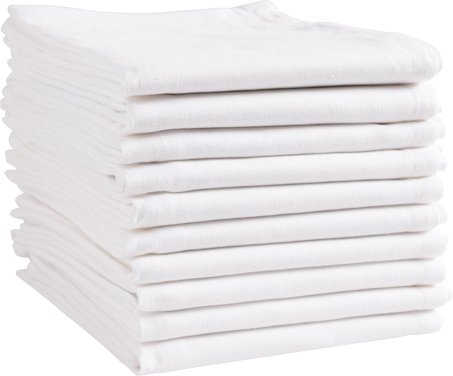 White Kitchen Towels, 10 Pack, 100% Cotton - 20 X 30, Soft and Functional Multi-Purpose, Baking, Cooking, Cleaning, Printing, Monogramming, and Embroidery (Plain Weave)