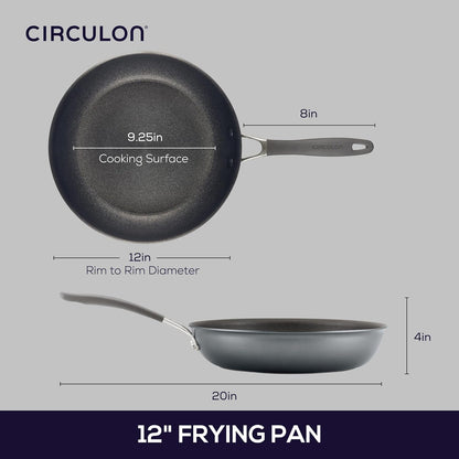 A1 Series with Scratchdefense Technology Nonstick Induction Frying Pan/Skillet, 12 Inch, Graphite