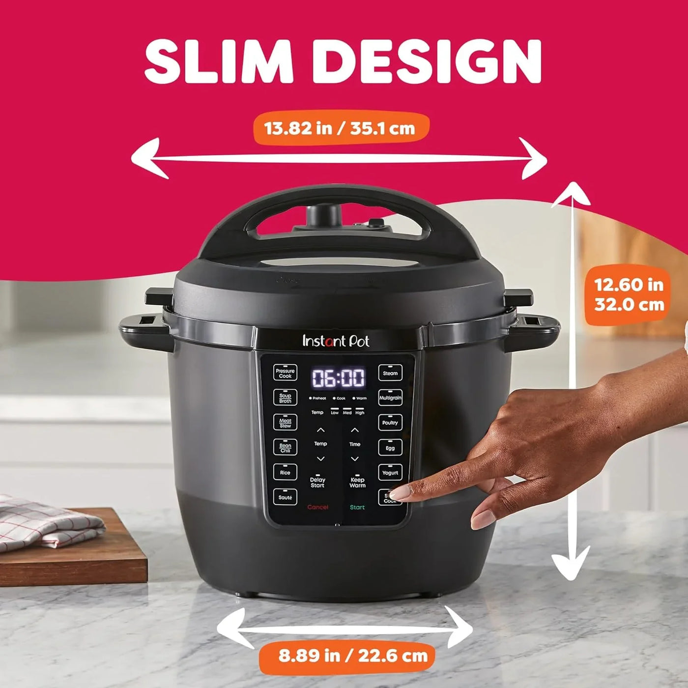 6QT RIO 7-In-1 Multi-Cooker, Pressure Cooker, Slow Cook, Sauté, Steam, Rice Maker, Yogurt, & Warmer, Black, 6 Quarts