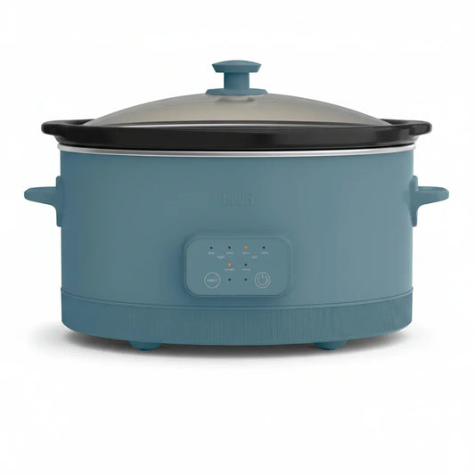 6.0 Qt Programmable Slow Cooker, Ceramic Nonstick Coating, Adjustable Temperature & Cooking Times, Dishwasher Safe Stoneware Pot & Tempered Glass Lid, Tangle Free Cord Wrap, Surf