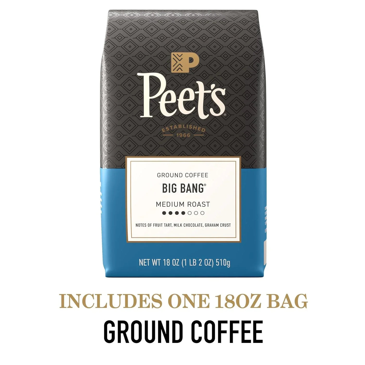 , Medium Roast Ground Coffee, 100% Arabica Coffee - Big Bang 18 Ounce Bag